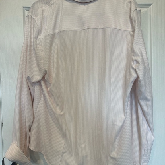 Tommy Hilfiger Pink White Striped Button Down Shirt with Gold Embroidered Logo - Picture 13 of 14
